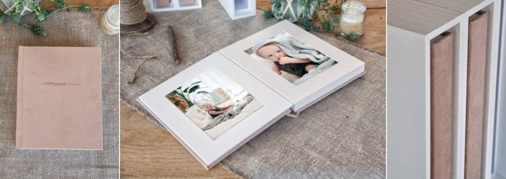 Matted album for capturing milestones and family stages