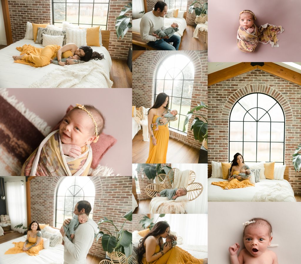 How to get the most out of your photo session, collage of parents and baby in Boise, Idaho photo studio