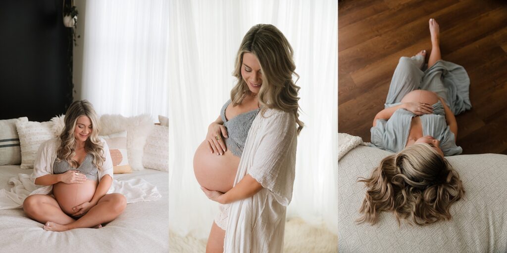 maternity photoshoot at Boise Idaho studio at week 37 of pregnancy
