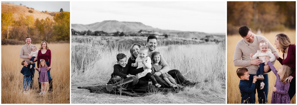 Family of 5 having family photos taken in the fall of 2024 in Boise Idaho