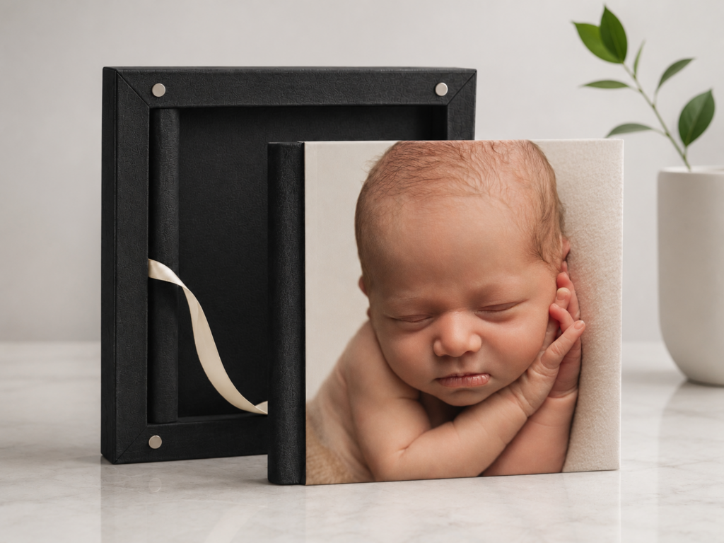 heirloom baby photo albums like this black one from graphistudios in Italy are made to stand the test of time- to be passed down between generations, long after a baby is grown.